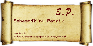 Sebestény Patrik névjegykártya