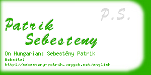 patrik sebesteny business card