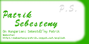 patrik sebesteny business card